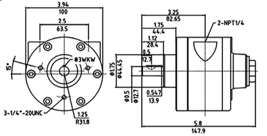 Vane air motor HX4AM-V 1 size